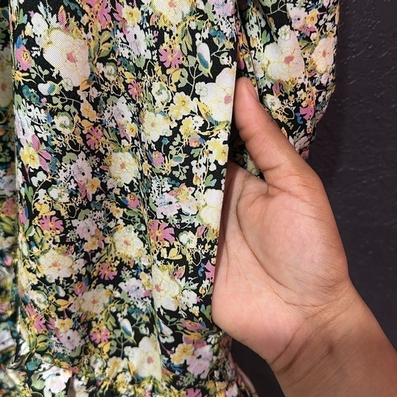 Code X Mode Multicolor Floral Print Button Front Dress Size Small w/ Pockets - Picture 7 of 10